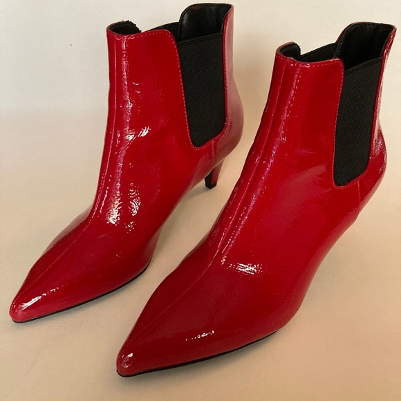 Forever 21 Red Patent Bootie Size 5.5 New Condition - Picture 5 of 7